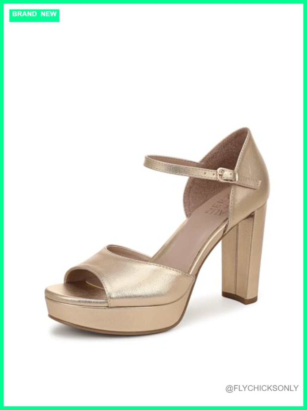 Naturalizer Novi Faux Leather Platform Sandal Ankle Strap Buckle Comfort
